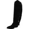Vince Camuto Cabina 2 Womens Wide Calf Suede Cowboy, Western Boots In Black
