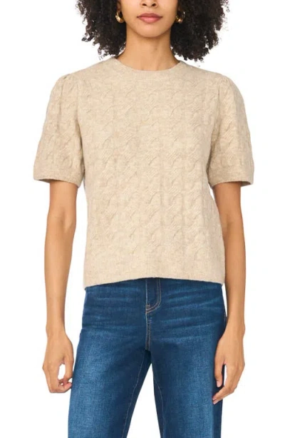 Vince Camuto Cable Stitch Puff Sleeve Sweater In Multi