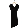 Vince Camuto Cap Sleeve Asymmetric Hem Body-con Dress In Black