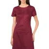 Vince Camuto Cap Sleeve Faux Suede Top In Red