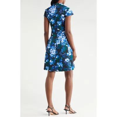 Vince Camuto Cap Sleeve Scuba Dress In Multi
