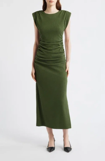 Vince Camuto Cap Sleeve Textured Knit Midi Dress In Green