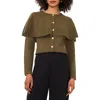 Vince Camuto Cape Detail Cardigan In Green