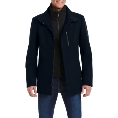 Vince Camuto Car Coat With Bib In Blue