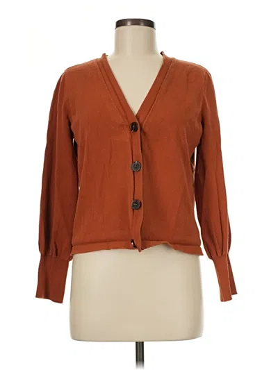 Pre-owned Vince Camuto Cardigan Sweater In Brown