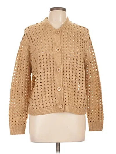 Pre-owned Vince Camuto Cardigan Sweater In Tan