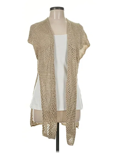 Pre-owned Vince Camuto Cardigan Sweater In Tan