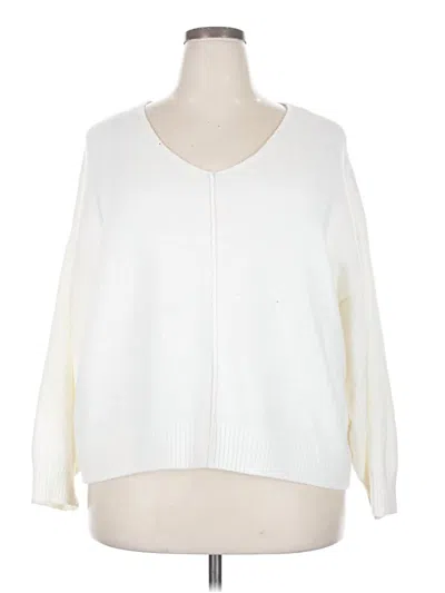 Pre-owned Vince Camuto Cardigan Sweater In White