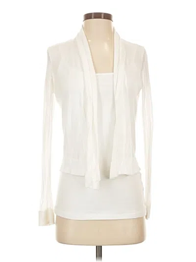 Pre-owned Vince Camuto Cardigan Sweater In White