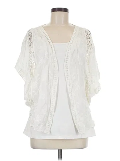 Pre-owned Vince Camuto Cardigan Sweater In White