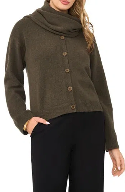 Vince Camuto Cardigan With Detachable Scarf In Gray