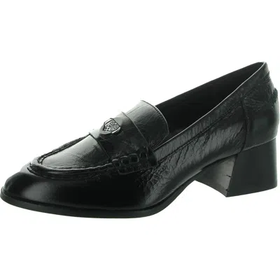 Vince Camuto Carissla Loafer Womens Solid Leather Pumps In Black Leather