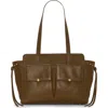 Vince Camuto Carly Leather Tote In Brown