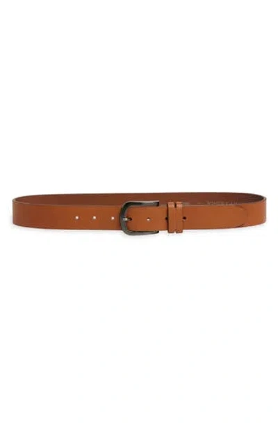 Vince Camuto Casual Buckle Leather Belt In Tan