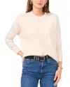 Vince Camuto Center Seam Crewneck Sweater In Malted