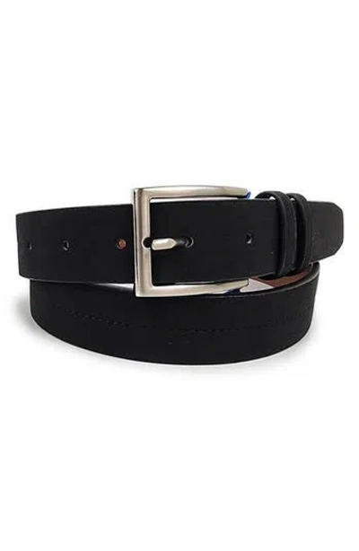 Vince Camuto Center Stitch Leather Belt In Black