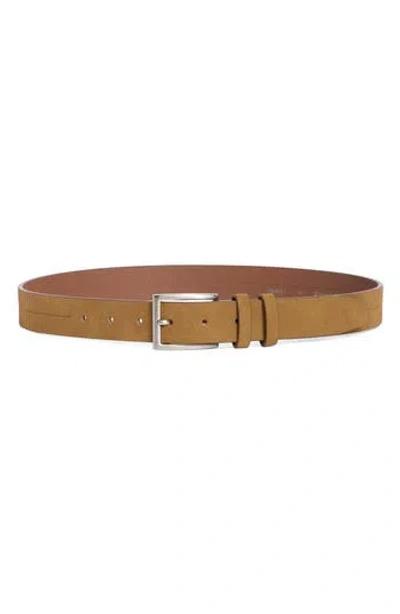 Vince Camuto Center Stitch Leather Belt In Brown