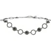 Vince Camuto Chain & Black Stone Belt In Silver