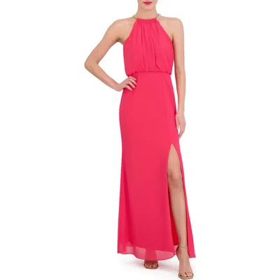 Vince Camuto Chain Detail Blouson Gown In Pink