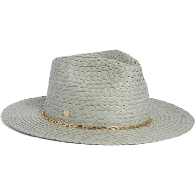 Vince Camuto Chain Trim Panama Straw Hat In Green