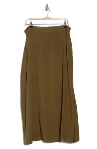 Vince Camuto Challis Midi Skirt In Dark Olive