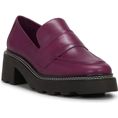 Vince Camuto Chantie Platform Loafer In Dark Purple