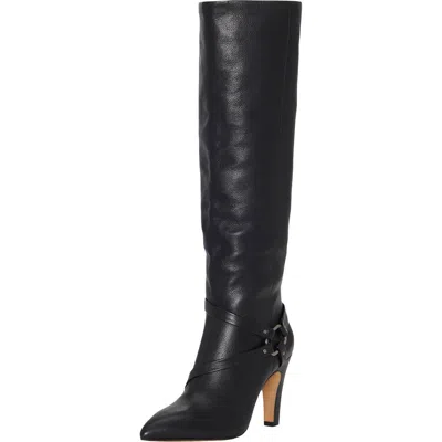 Vince Camuto Charmina Womens Leather Pointed Toe Over-the-knee Boots In Black