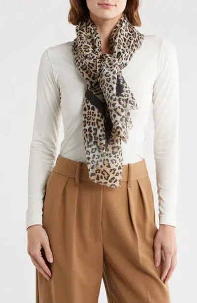 Vince Camuto Cheetah Square Gauze Scarf