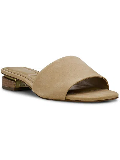 Vince Camuto Cheleah Womens Cushioned Footbed Slip On Heels In Beige