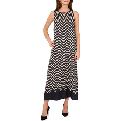 Vince Camuto Chevron Stripe Sleeveless Dress In Gray