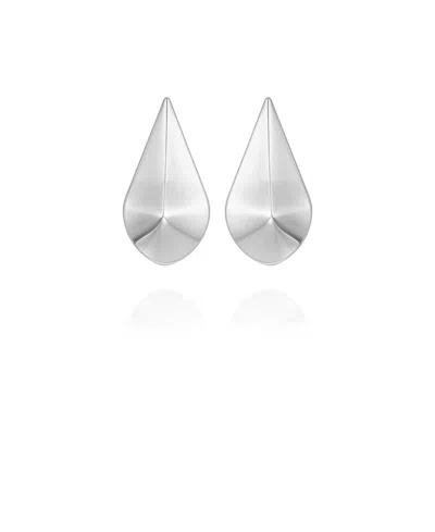 Vince Camuto Chic Sculptural Dome Drop Earrings In Silver