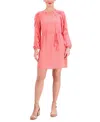 Vince Camuto Ruffle Long Sleeve Chiffon Minidress In Pink