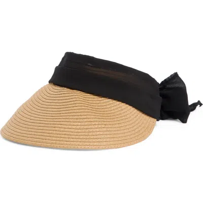 Vince Camuto Chiffon Tie Back Visor In Brown
