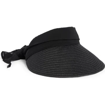 Vince Camuto Chiffon Tie Back Visor In Black
