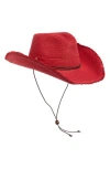 Vince Camuto Chin Strap Cowboy Hat In Fiery Red
