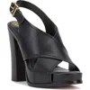 Vince Camuto Chlea Slingback Platform Sandal In Black Smooth Vachetta Leather