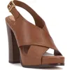 Vince Camuto Chlea Slingback Platform Sandal In Caramello Smooth Leather