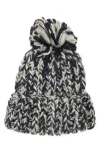 Vince Camuto Chunky Metallic Pom Knit Beanie In Black
