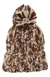 Vince Camuto Chunky Metallic Pom Knit Beanie In Brown