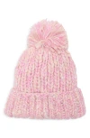 Vince Camuto Chunky Metallic Pom Knit Beanie In Pink