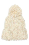 Vince Camuto Chunky Metallic Pom Knit Beanie In Neutral