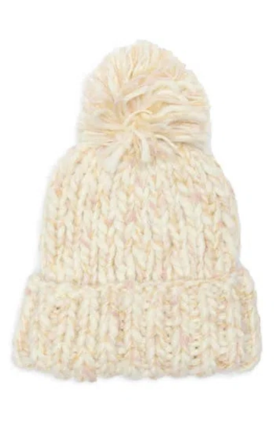 Vince Camuto Chunky Metallic Pom Knit Beanie In Neutral
