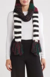 Vince Camuto Chunky Stripe Tassel Muffler Scarf In Autumnal