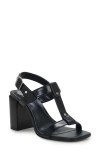 Vince Camuto Women's Clarissa T Strap Block Heel Sandals In Black Leather