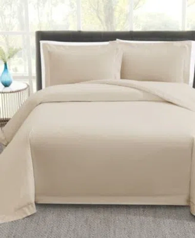 Vince Camuto Classic 400 Thread Count Cotton Duvet Cover Set In Khaki