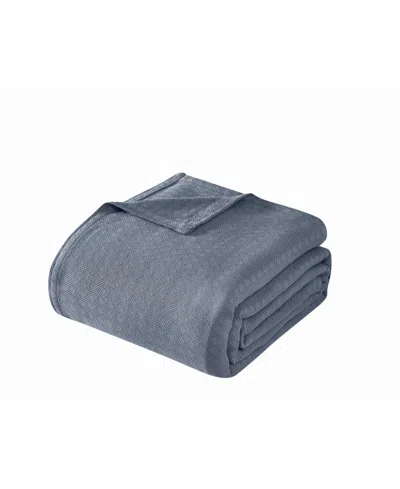 Vince Camuto Classic Cotton Blanket, Full/queen In Blue