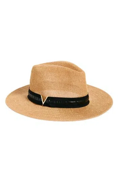 Vince Camuto Classic Packable Fedora In Brown