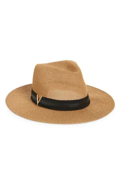 Vince Camuto Classic Packable Panama Hat In Tan