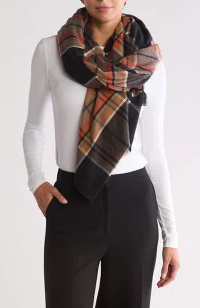 Vince Camuto Classic Plaid Square Scarf In Black