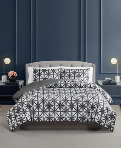 Vince Camuto Classic Shibori 3-pc. Comforter Set, Full/queen In Black